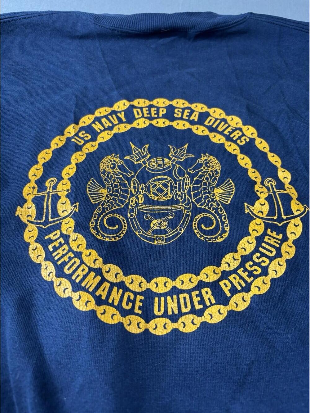 Vintage US Navy Diving Sweatshirt Mens XL Blue 1990s